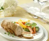 Putenroulade mit Lauchfüllung