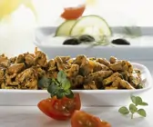 Gyros aus Schweinefleisch dazu Zaziki