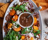 Linsensalat mit Süßkartoffeln