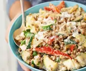 Kartoffel-Linsen-Salat mit Zucchini