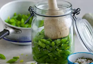 Fermentierte grüne Schnippelbohnen