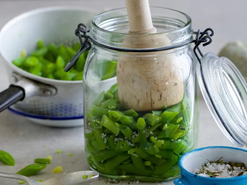 Fermentierte grüne Schnippelbohnen