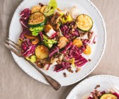 Linsensalat mit Ofengemüse und Yakult-Dressing