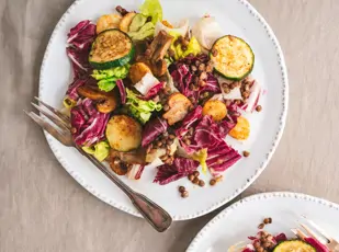 Linsensalat mit Ofengemüse und Yakult-Dressing