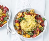 Veganes Risotto mit Paprikagemüse