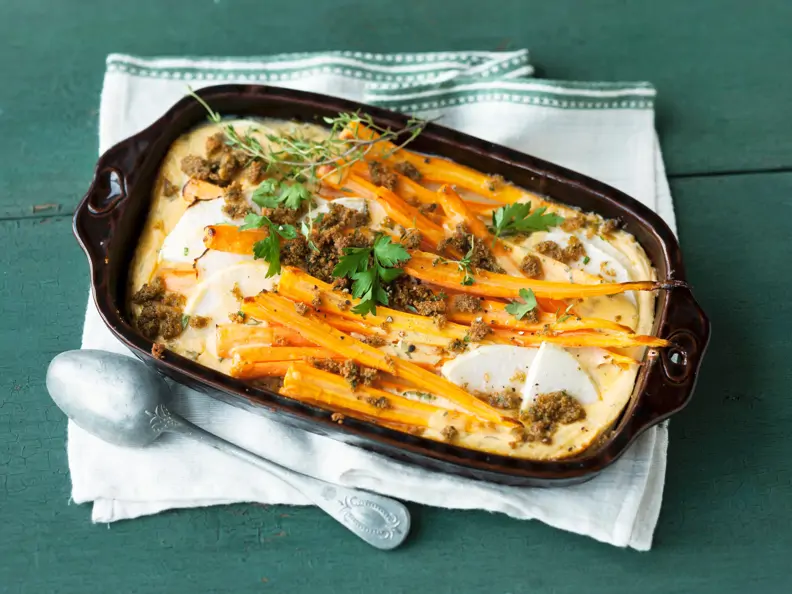 Gemüseauflauf mit Kohlrabi und Möhren