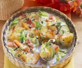 Kartoffel-Gemüse-Gratin mit Schinken