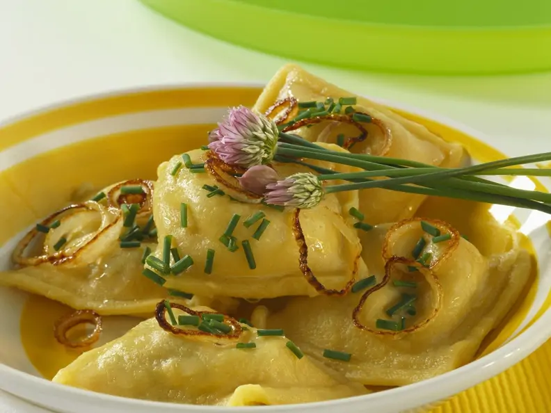Schwäbische Maultaschen mit Zwiebeln