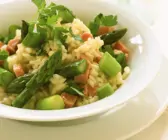 Risotto mit Schinken und Spargel