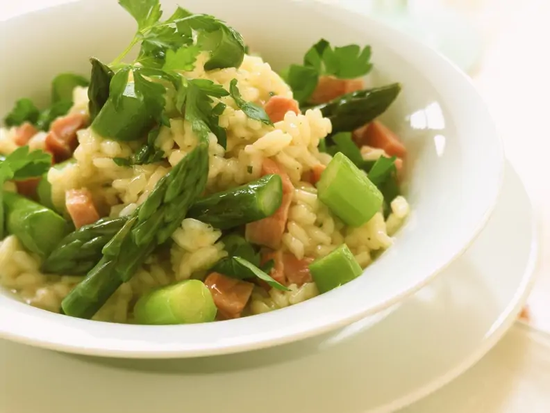 Risotto mit Schinken und Spargel