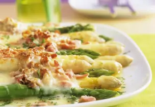 Schinken-Spargel-Gratin