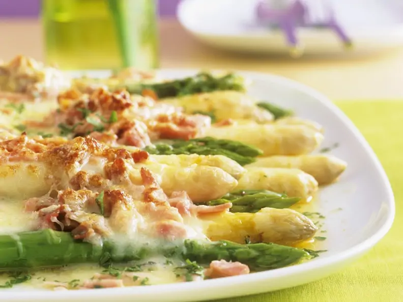 Schinken-Spargel-Gratin
