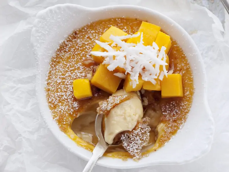 Creme brulee mit Mango