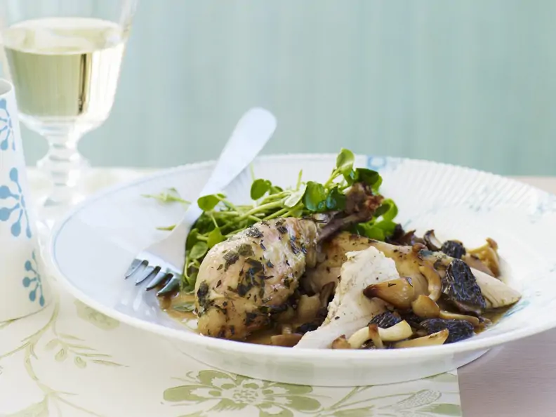 Hähnchenschenkel mit Pilzsoße