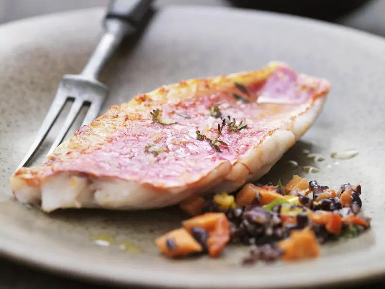 Rotbarbenfilets mit Wildreis