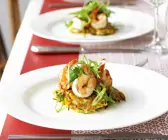 Zucchinipuffer mit Garnelen