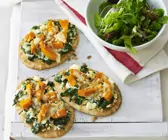 Kleine Kürbis-Pizzen mit Ricotta