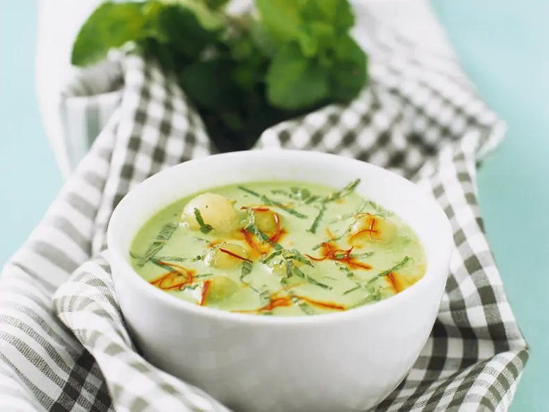 Melonenkaltschale mit Safran