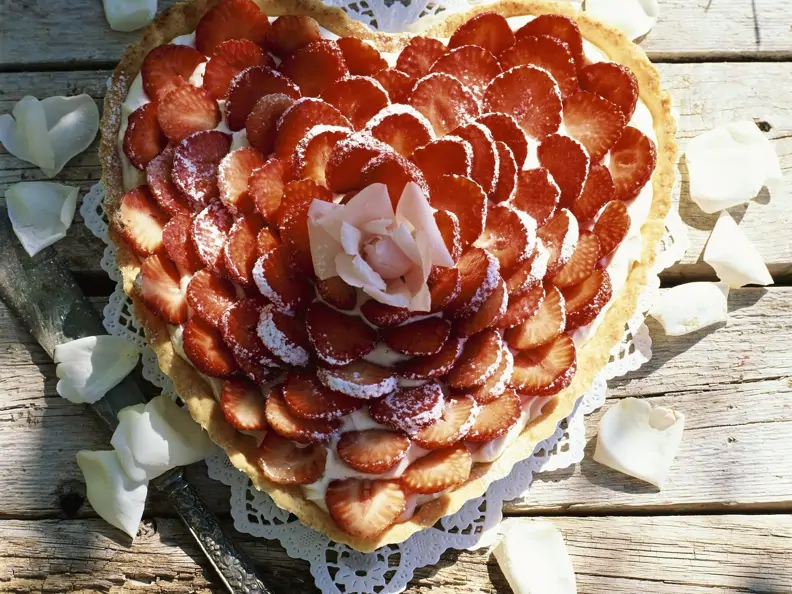 Erdbeer-Herzkuchen