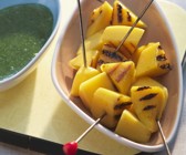 Mango vom Grill mit Minzsauce