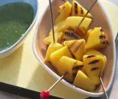 Mango vom Grill mit Minzsoße