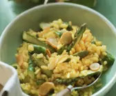 Risotto mit grünem Spargel