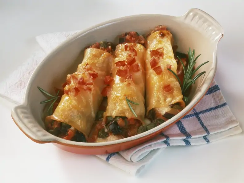 Cannelloni mit Auberginen und Kapern