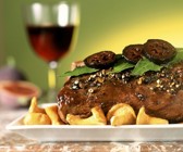 Hirschbraten mit Pfifferlingen