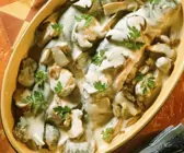 Saiblinge mit Sahne-Pilz-Soße
