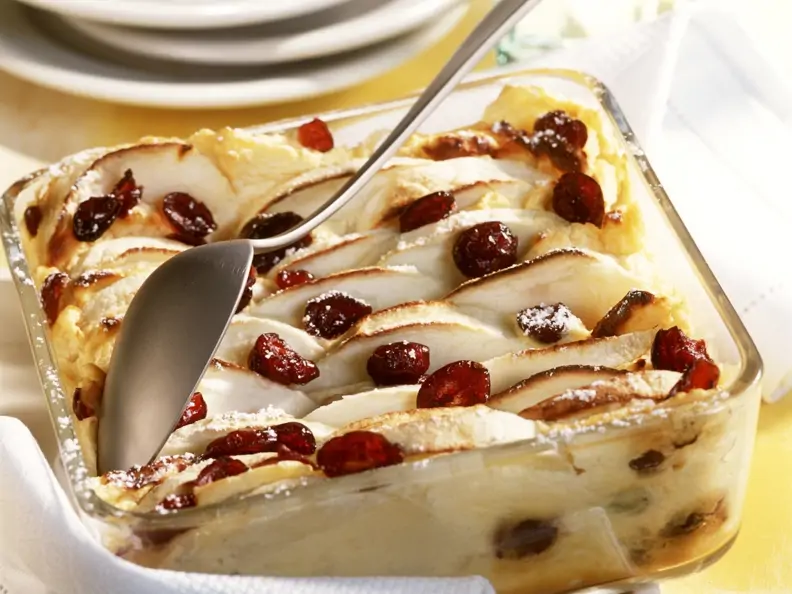 Quark-Apfel-Gratin mit Cranberries