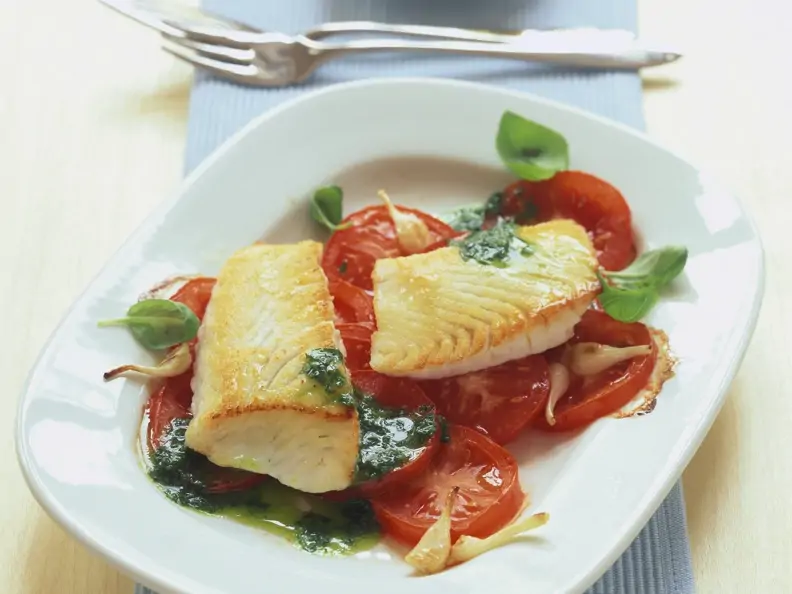 Seelachs mit Tomaten