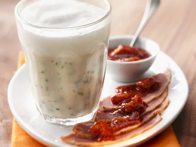 Cremige Schwarzwurzelsuppe und geräucherte Entenbrust