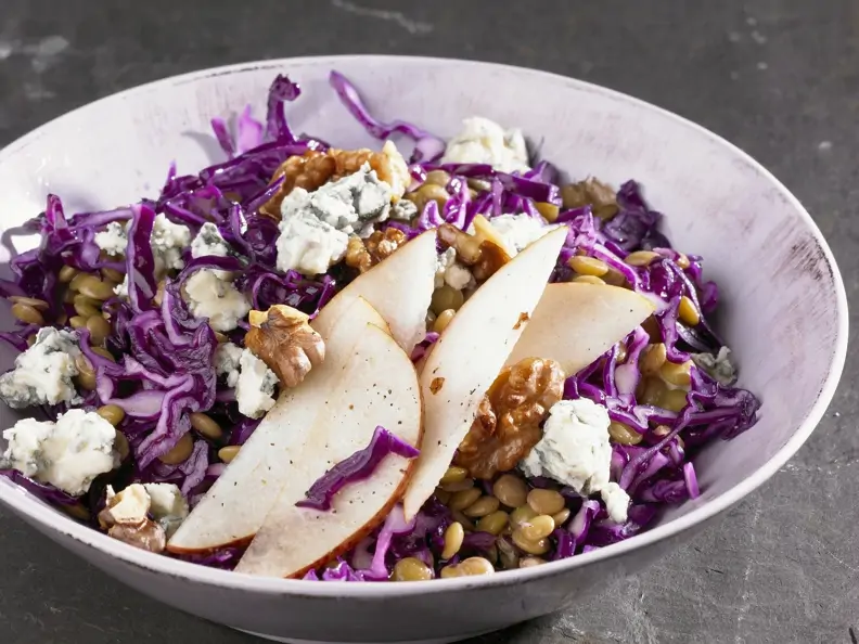 Rotkohl-Linsen-Salat