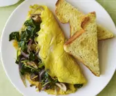 Omelette mit Spinatfüllung
