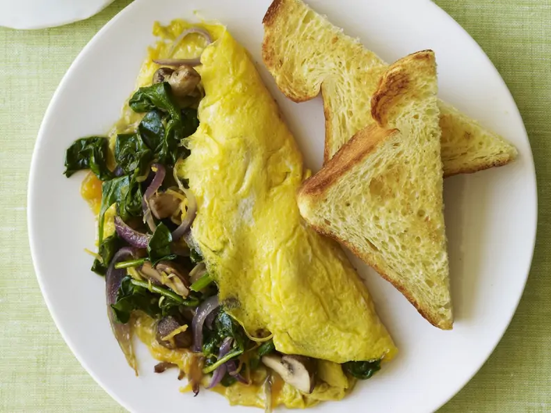 Omelette mit Spinatfüllung