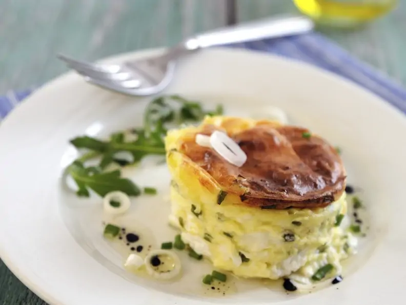 Ziegenkäse-Soufflee mit Schnittlauch