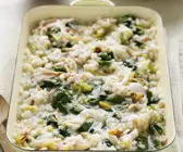 Gratiniertes Risotto mit Hähnchen