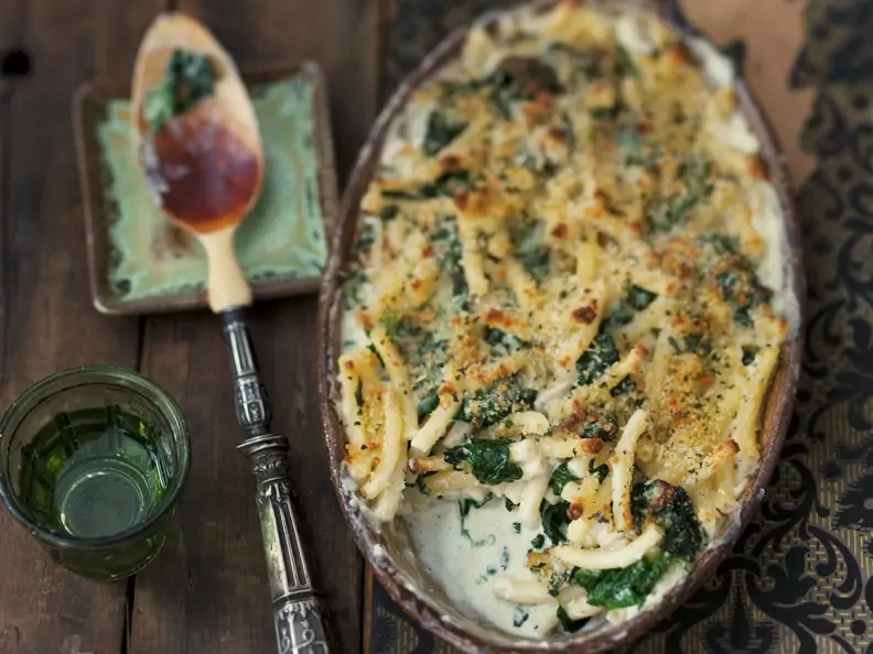 Nudel-Spinat-Gratin