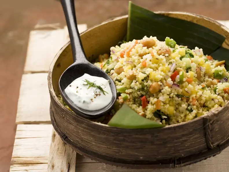 Hirse-Taboulé mit Joghurtcreme