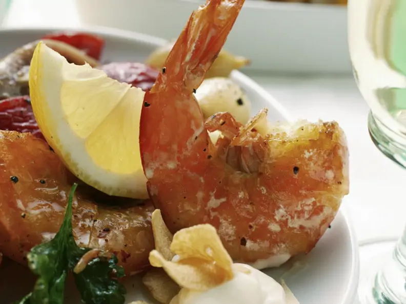 Gegrillte Shrimps mit Knoblauchmayonnaise