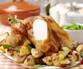 Glasierter Truthahnbraten mit Kartoffeln
