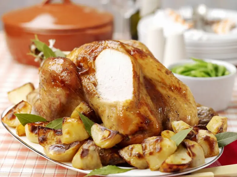 Glasierter Truthahnbraten mit Kartoffeln
