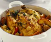 Brathähnchen mit Apfel