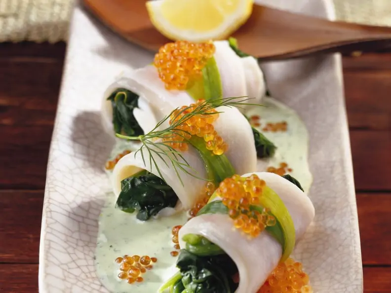 Schollenrouladen mit Pak Choy