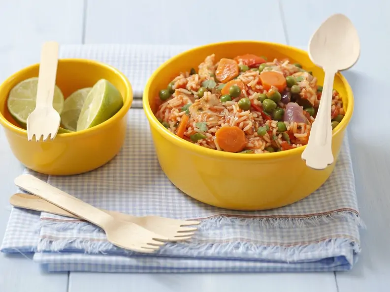 Gemüsereis mit Limette