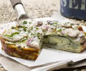 Kartoffel-Frittata mit Spinat und Zwiebeln