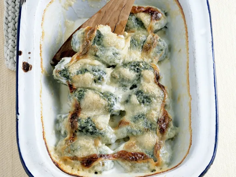 Überbackene Mangold-Käse-Nockerl