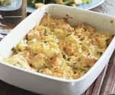 Frühlingszwiebel-Lachs-Auflauf