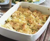 Frühlingszwiebel-Lachs-Auflauf