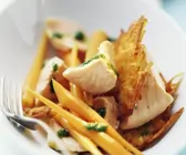 Lachs mit Möhren und Bärlauchöl